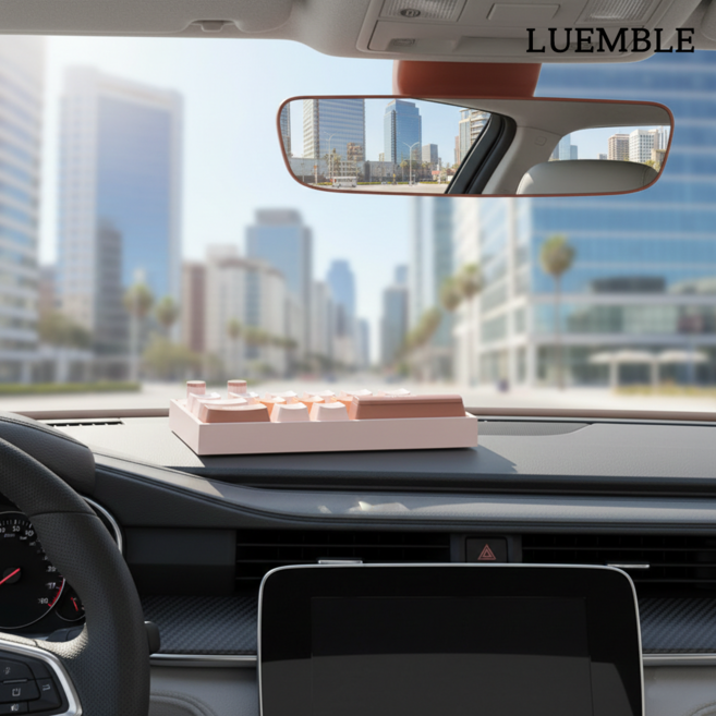 루엠블 차량용 주차번호판 전화번호 핸드폰 연락처 새차선물 키보드 부착 알림판 차 자동차, 1개, 핑크