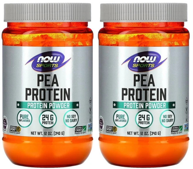 [1+1] NOW Foods 나우푸드 스포츠 PEA 프로틴 파우더 340g 무향 퓨어 완두콩 단백질 Protein powder Pure Unflavored 2개 - 쿠팡
