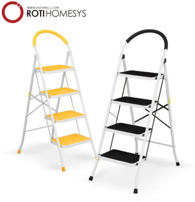 로티홈시스 접이식 다용도 계단 사다리 4단 블랙, 1개