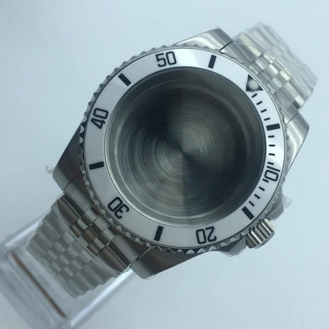 시계 케이스 주빌리 브레이슬릿 사파이어 글래스 미요타 무브먼트 다이버 모드용, 1개, 10. Watch case strap 18