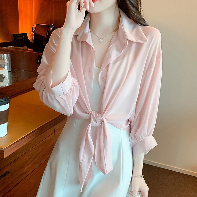 히트앤씨 4070 쉬폰 시스루 가디건 숄 케이프 볼레로 숏