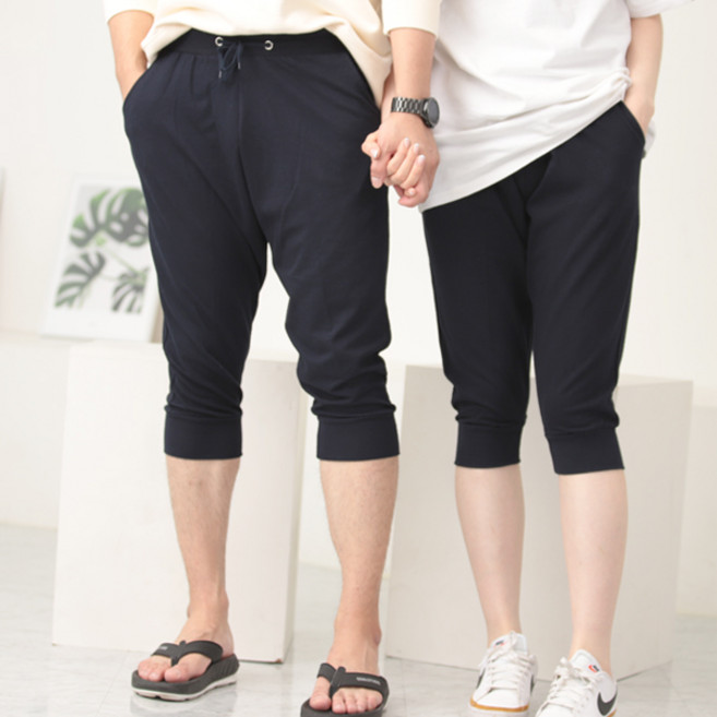 여름 베이직 7부 반바지 조거 트레이닝 팬츠 배기 빅사이즈