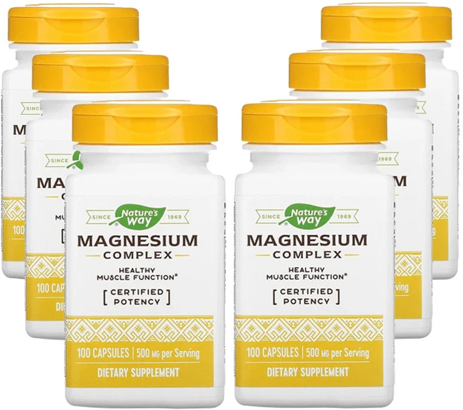네쳐스웨이 마그네슘 복합체 250mg 캡슐 100정, 6팩 - 쿠팡