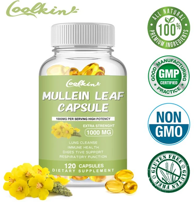 뮬린 잎 1000mg - 폐 정화 지원 &amp; 해독 면역 체계 강화, 3개, 60정 - 쿠팡