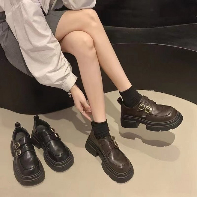 아이마이미마인 여성 통굽 버클 구두 로퍼