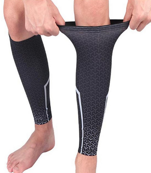 패턴 무늬 종아리 아대 카프 슬리브 압박 보호대 운동, 블랙_FREE(l), 1개