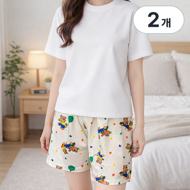 바바 사방스판 캐릭터 파자마 반바지 2장세트