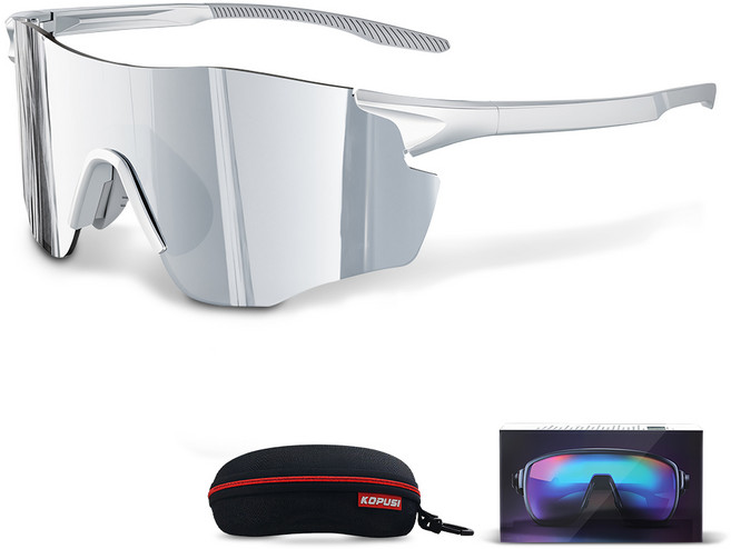 Yopence 초경량 선글라스 남녀공용 방풍 스포츠 고글 자전거 등산 러닝 썬글라스, C4, 1개