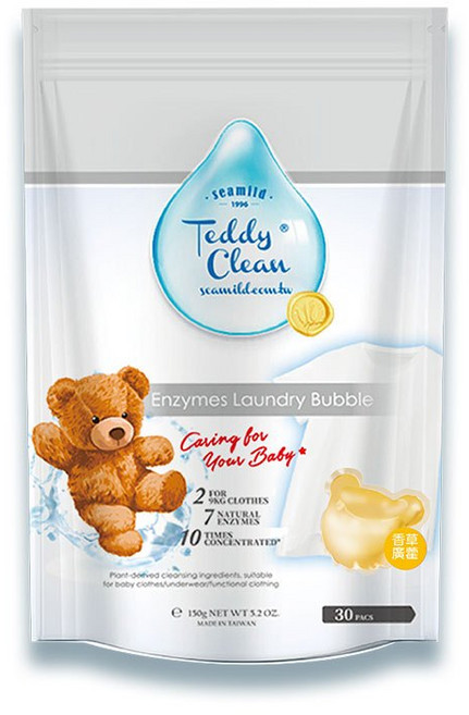 清淨海 泰迪植萃酵素洗衣膠囊，寶貝衣物專用，5g*30顆, 1個, 香草廣藿