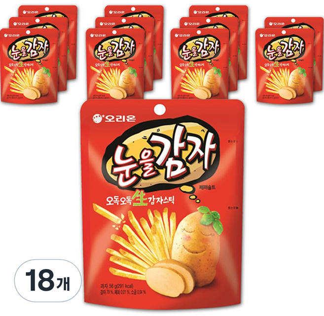오리온 눈을감자 스낵, 56g, 18개