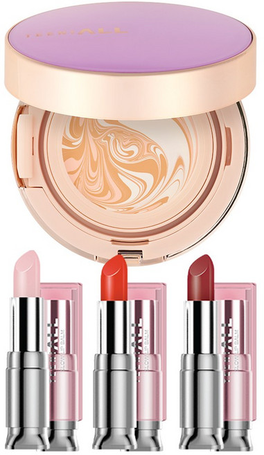 본사직영 / [견미리팩트] 티니올 디 오리지널 크리미 팩트 본품 1개 + 립밤 1개, 허니옐로우 23호