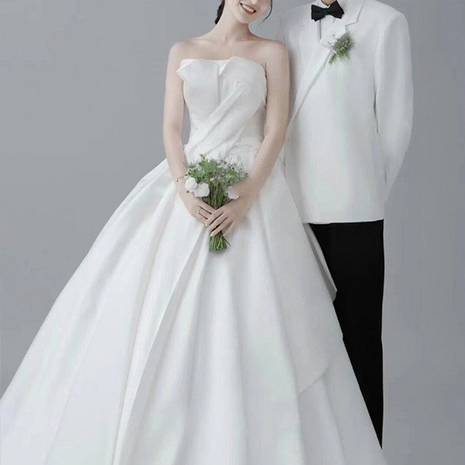 [지앤제이커머스] 교복몰 화이트 소프트 셀프웨딩 웨딩사진 신부 드레스