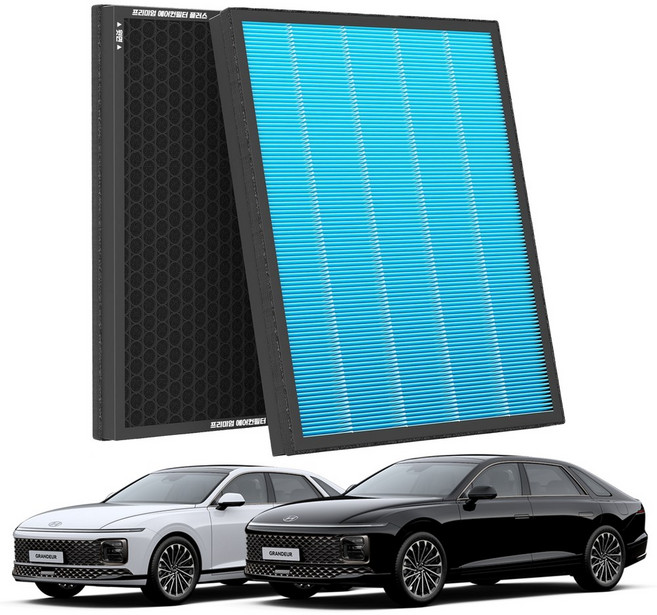1+1 PM 0.3 에어컨필터 활성탄 블루 초미세먼지, 2개, 디올뉴 그랜저GN7 [FCP-17]
