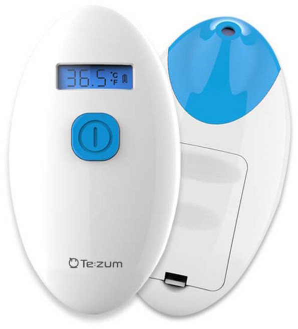 Tezum 의약외품 국산 피부 비접촉 적외선 약국 체온계 비대면 신생아 손목 이마 열감지기 체온체크기, 1개