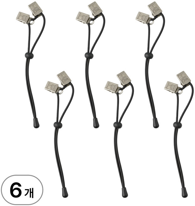 디심플 투클립 바지 밑단 끌림 방지 스트랩, 6개, 블랙