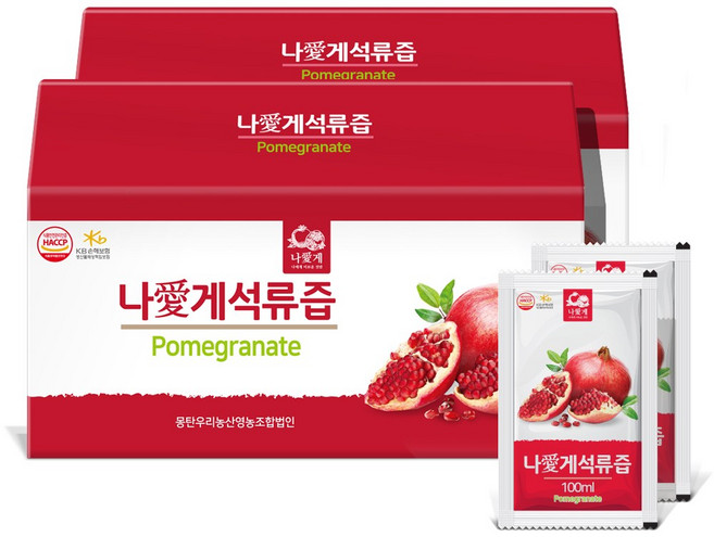 나애게 석류즙 100ml 60팩 유기농 농축액 사용, 60개