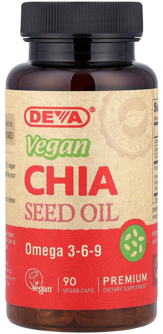 데바 Deva 프리미엄 비건 치아씨오일 베지 캡슐 90정, 1개