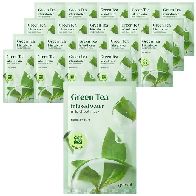 구달 녹차 가득 순한 마스크팩 수분충전 (AD), 1개입, 20개