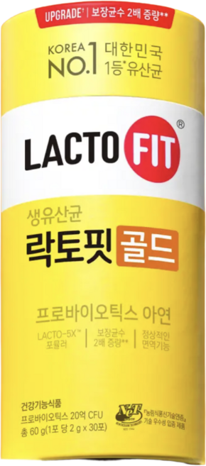 종근당건강 락토핏 생유산균 골드, 60g, 2박스