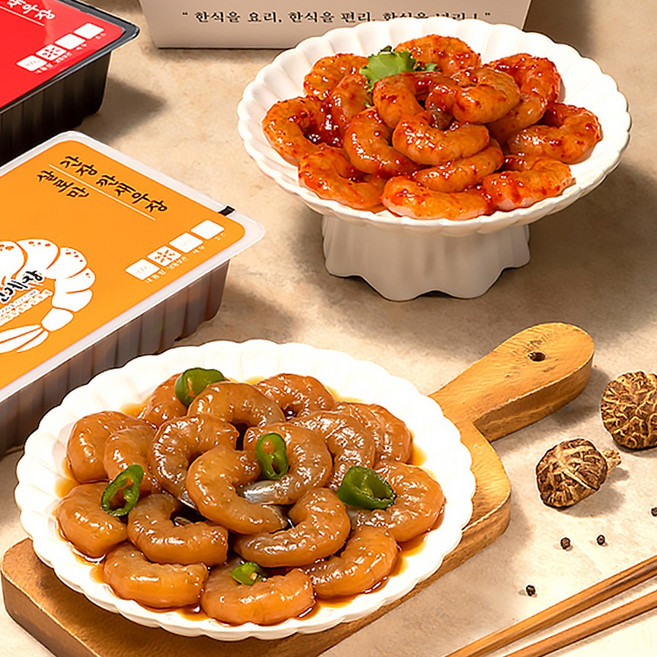[급냉] 알품게 삼대인천게장 살로만 깐새우장 양념+간장 반반, 1개, 1.6g