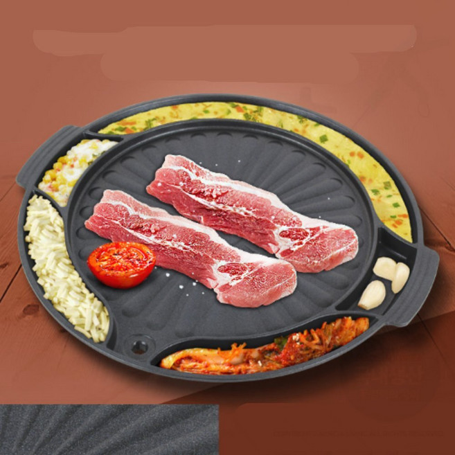 고기불판 삼겹살 캠핑 휴대용 주물 바베큐 원형 가정용, 1개