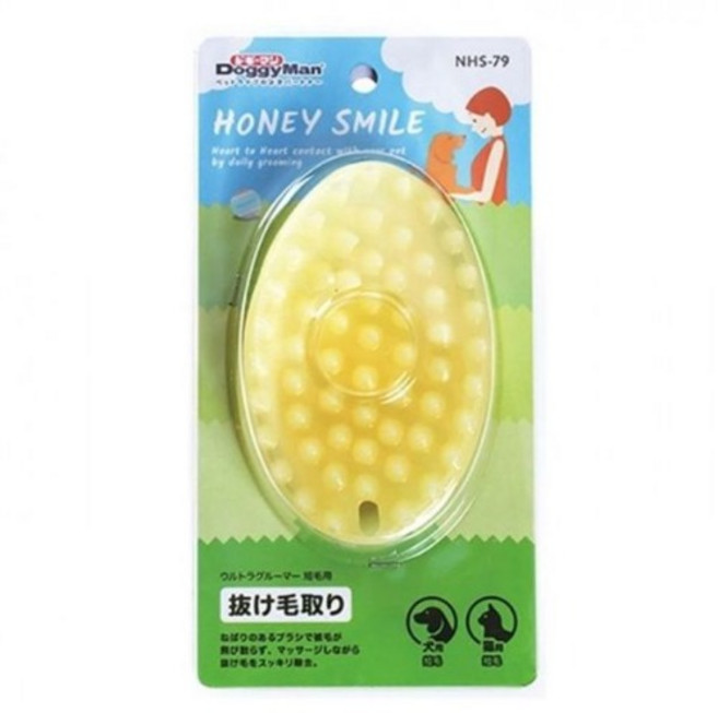 도기맨마사지브러쉬(NHS-79), 1개, 노란색