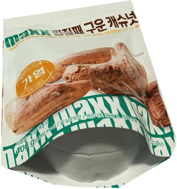 maxx 껍질째 구운 캐슈넛 400g 가염 캐슈너트 빅마켓 견과 캐슈넛, 1개