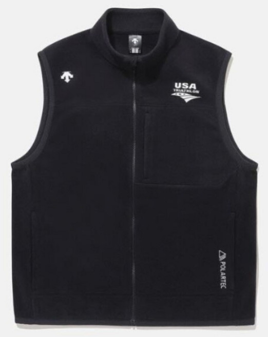 [데상트] M 조끼 UQC SQ123IVE11-BLK USAT 폴라텍 마이크로 플리스 베스트 / BLACK
