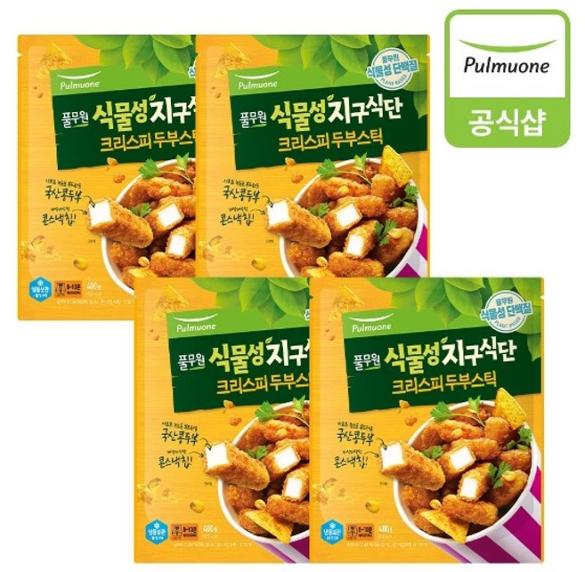 풀무원 [풀무원] 지구식단 크리스피두부스틱 400g 4개, 지구식단 크리스피두부스틱 400gX4개