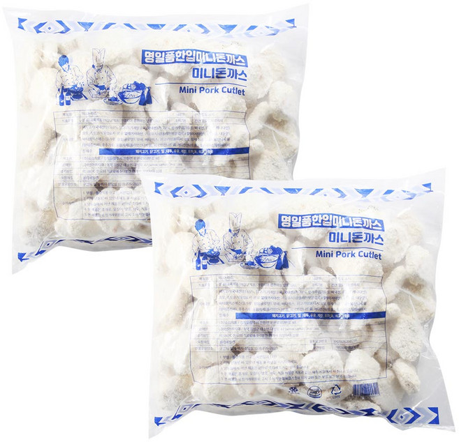 명일품 한입 미니돈가스 2kg 업소용미니돈가스, 명일품 한입 미니돈까스 2봉(2kg+2kg) (업소용), 2개