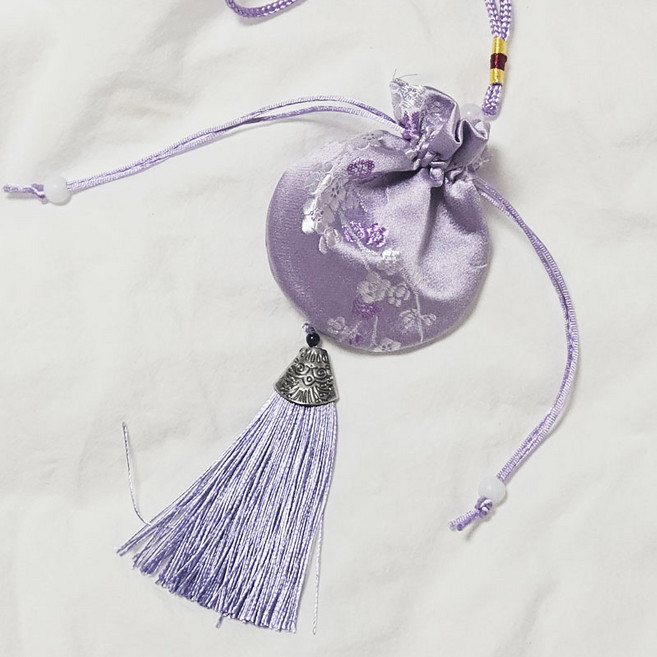 반야연 전통 미니 복주머니 기념품 답례품 포장 비단 파우치 외국인선물, 라벤더