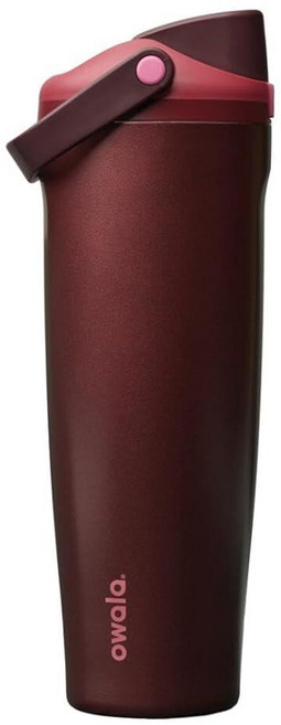 Owala FreeSip Sway 단열 스테인리스 스틸 물병 양방향 빨대 및 버킷 손잡이 여행 학교 스포츠용 887.2ml(30온스) BPA 프리 누출 방지 데, 블랙 체리