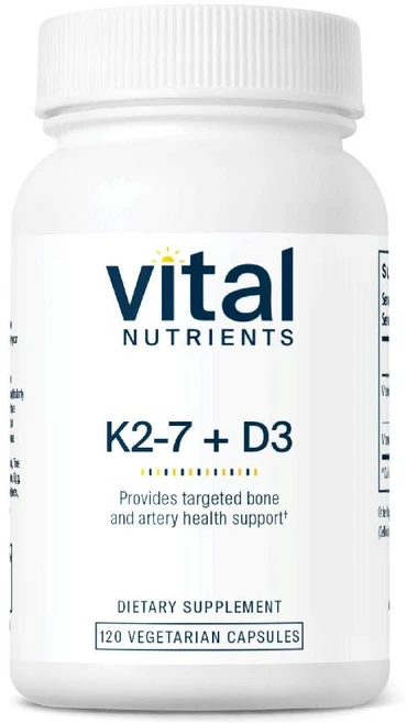 Vital Nutrients 비타민 K2-7+D3 2000 IU 60캡슐, 1개, 120정 - 쿠팡