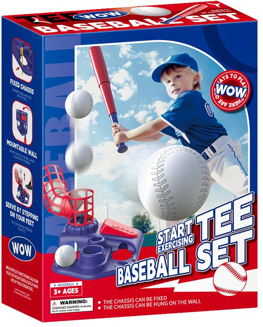 WOW 兒童棒球玩具套裝, 粉紫【三合一】, 1個