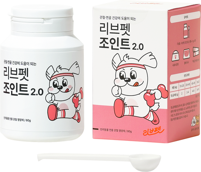 리브펫 조인트 강아지 고양이 관절 영양제 분말형, 60g, 뼈/관절강화, 1개