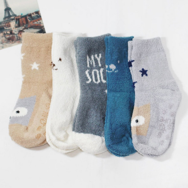 키즈퓨처 아동용 따뜻한 수면 패트 보온 양말 5종 세트