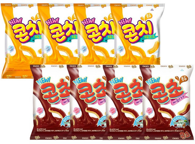 크라운제과 콘치 콘초, 8개, 66g