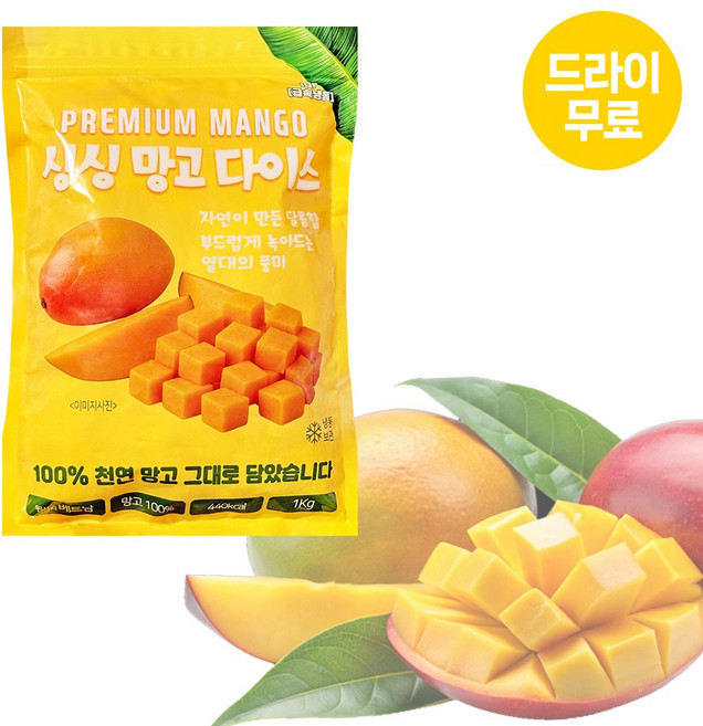 달디단마켓 지엔씨 싱싱망고다이스 1kg 냉동망고 과일 스무디 망고빙수, 1개