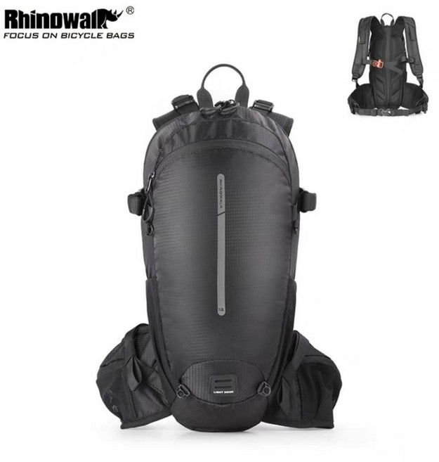 Rhinowalk 12L 自行車背包 RK8202 附水袋倉, 黑色-RK8202-12L