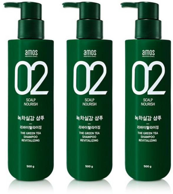 10위 - 아모스 녹차실감 샴푸 리바이탈라이징, 3개, 500g