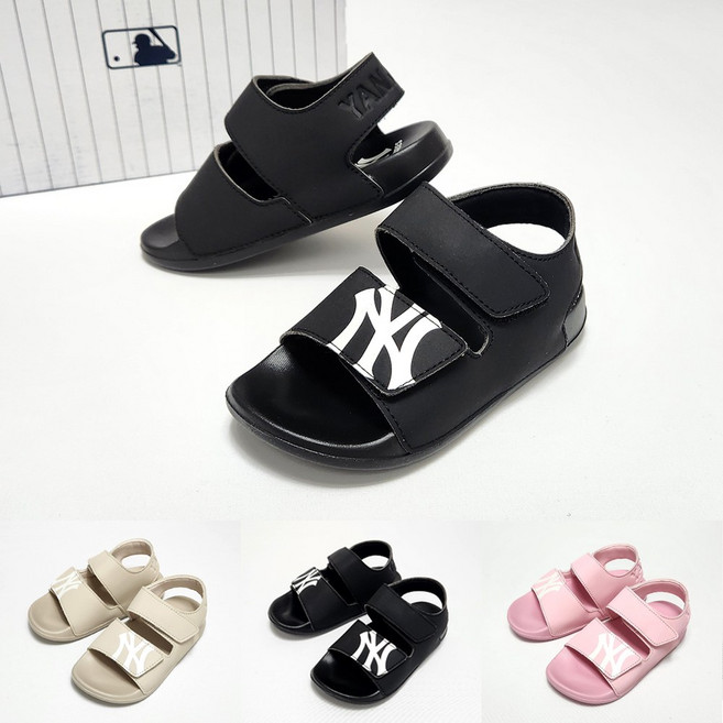 [국내매장판] MLB 키즈애플 샌들 NY 가벼운 밸크로 여름 샌들