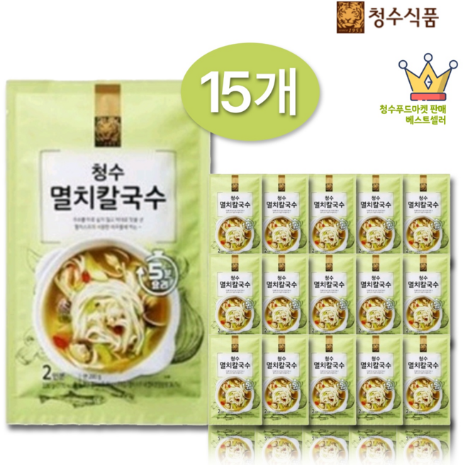 청수 멸치 칼국수 220g x 15개 1BOX (30인분)
