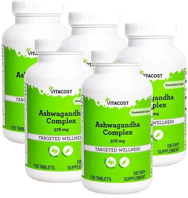 비타코스트 아슈와간다 콤플렉스 578mg 타블렛 Vitacost Ashwagandha Complex, 5개, 120정 - 쿠팡