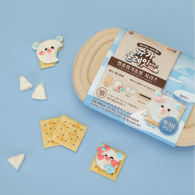 슈가클레잇 굽지않고 먹는 쿠키만들기 슈가클레이 크리에이터스랩, 북극곰, 1개