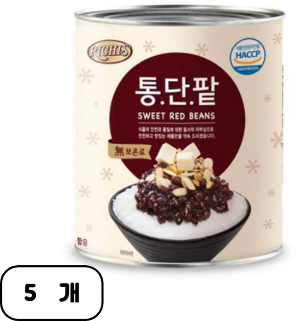 리치스 통단팥, 3kg, 5개