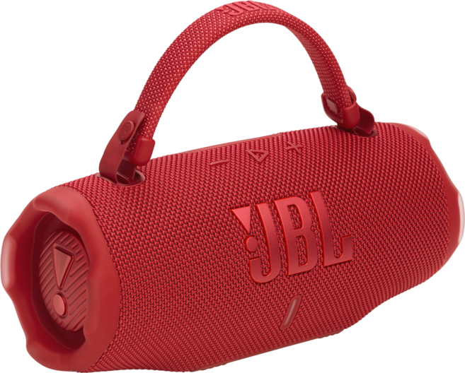 삼성공식파트너 JBL CHARGE6 블루투스 스피커 AI 사운드부스트 24시간재생 보조배터리기능 Aura cast IP68 방수방진 핸드스트랩 야외 아웃도어 캠핑 무선 스피커, 레드