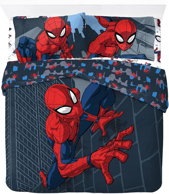 마블 스파이더맨 싱글 더블 침대 커버+이불커버+배게 커버 3종 세트 Marvel Spider Man Duvet set