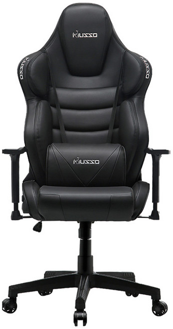 MUSSO 229A 폼쿠션 인체공학 3D 허리보호 게이밍 컴퓨터 의자 사무 학생용, 검정색