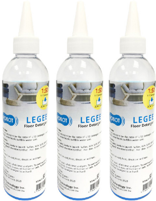 HOBOT 雷姬掃拖地機器人專用清潔劑 220ml, 3個, LEGEE清潔劑