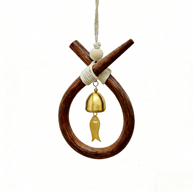 COXCO 액막이명태 소코뚜레 수제동제방울 인테리어 개업선물, 코뚜레 + 풍경 행운북어